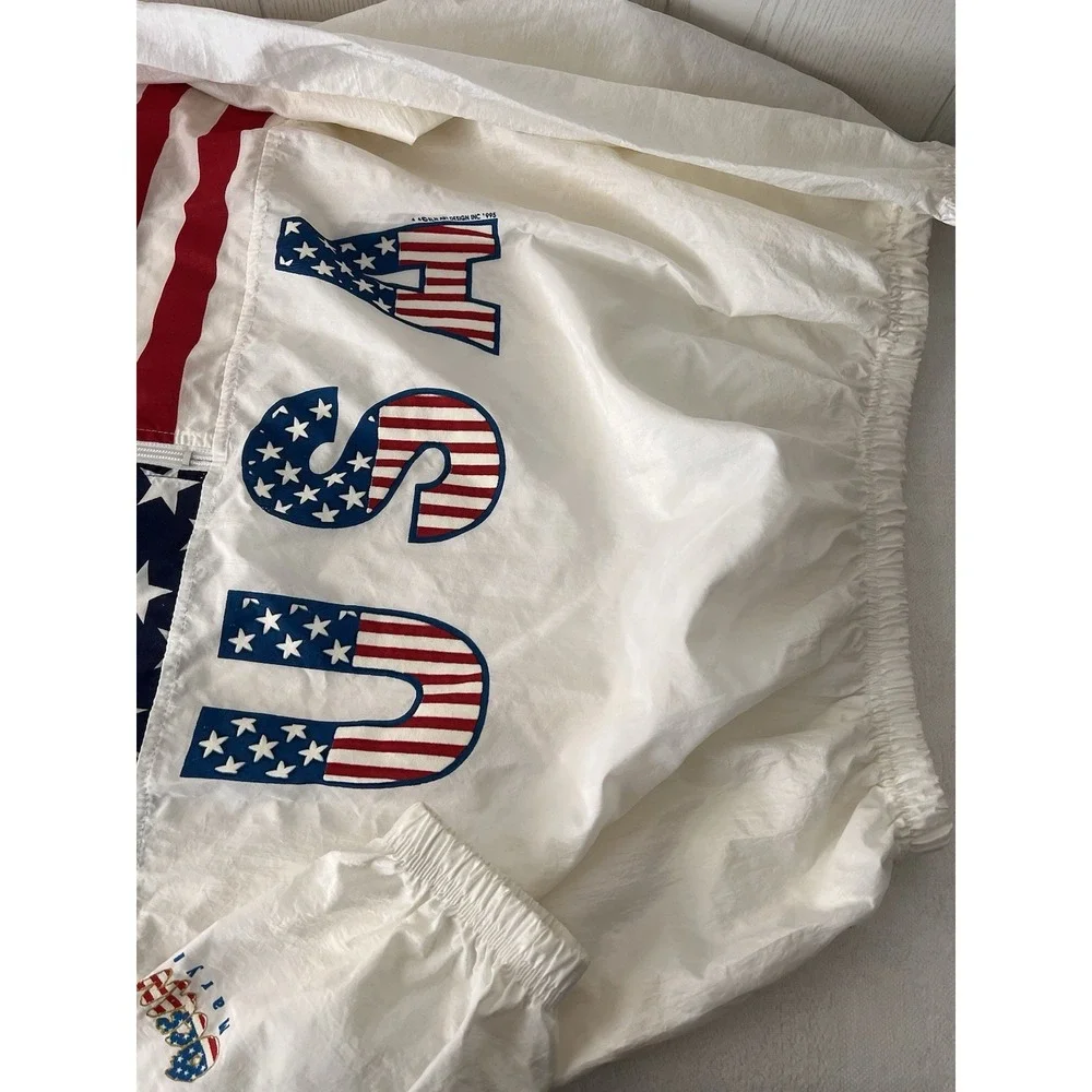 Vintage 90's USA Pullover Mens XL Flag Vinini's Sport Windbreaker Surf STYLE